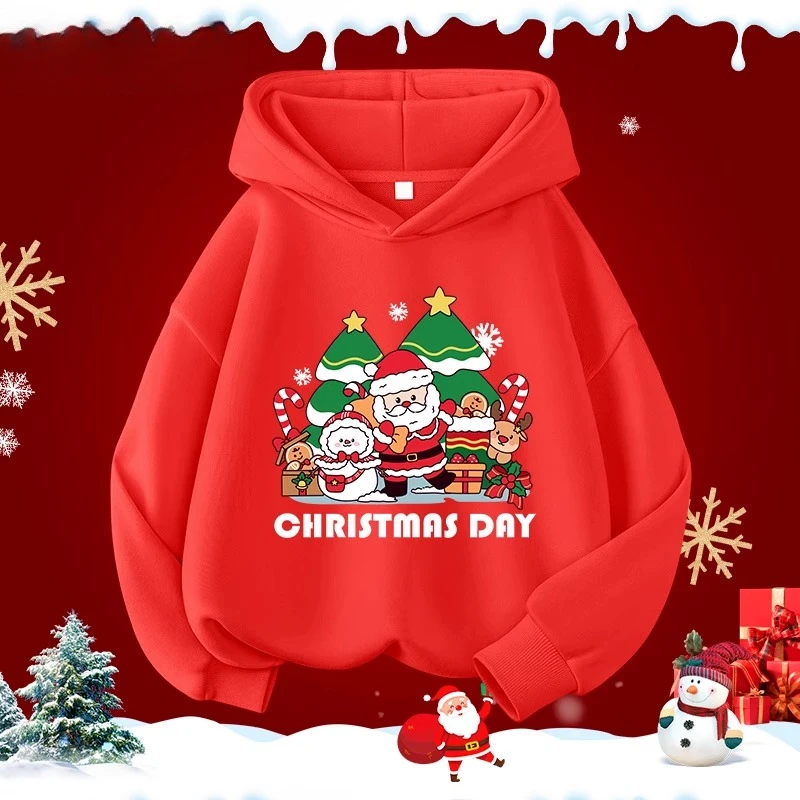 عيد الميلاد الرنة الأكثر مبيعا الأطفال مقنعين البلوز BoyGirl الخريف الشتاء اليومية في الهواء الطلق عارضة فضفاض الدافئة لينة رياضية #5