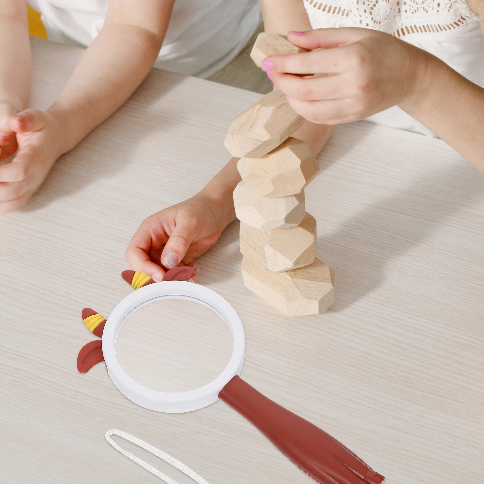 

Animal Handheld Magnifying Glass Cartoon Design Lightweight Durable Acrylic Lens Portable Observation Educational