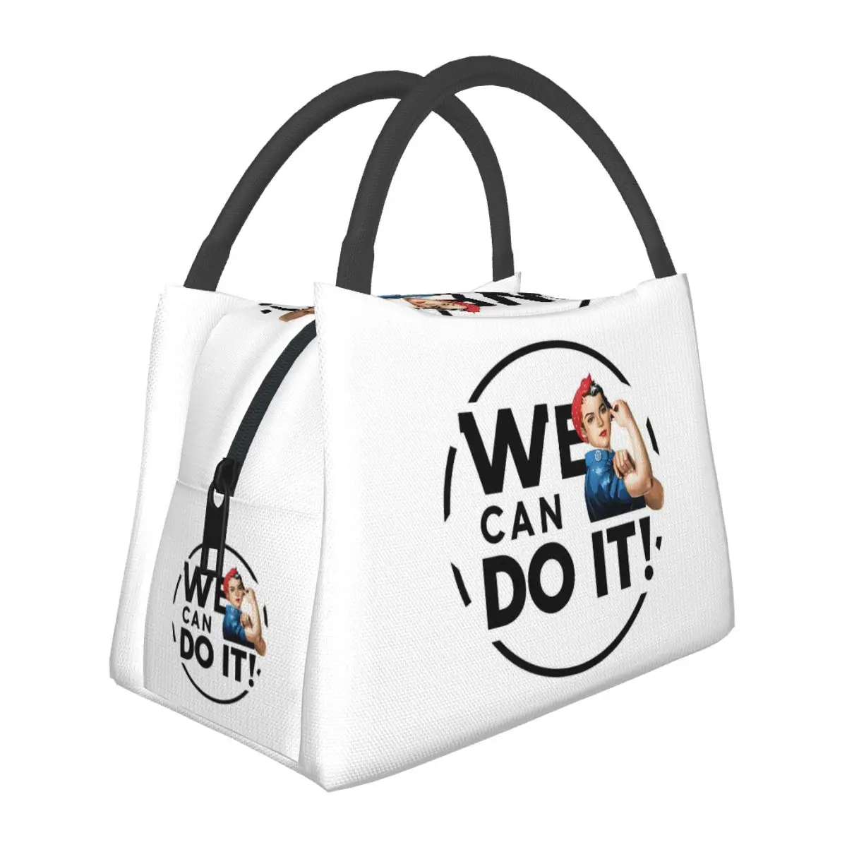 Empowerment We Can Do It! Lunch Bags Insulated Bento Box Resuable Lunch Tote Picnic Bags Cooler Thermal Bag for Woman Work