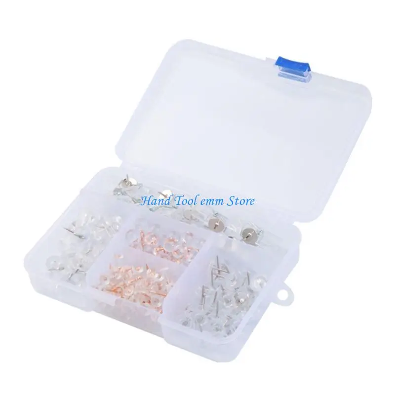 

H37F 125/140Pcs Multi-functional Pushpins I-shaped Push Pins Clear Clips Pushpins