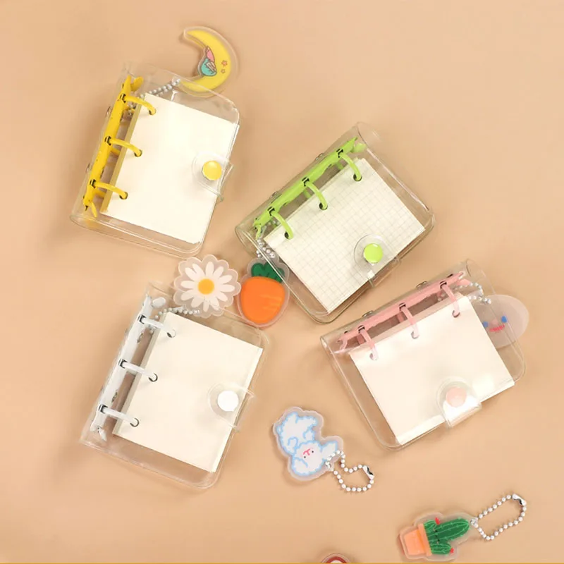 Korean Version Cute Transparent Shell Mini Pocket 3 Circle Diary Agenda Notebook Organizer Loose Leaf Folder Journal  Stationer