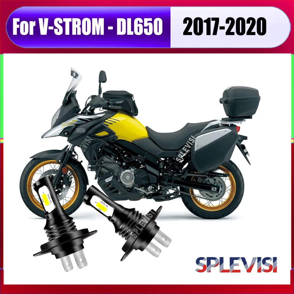 2x H7 Motorcycle LED White Headlights -ensuring safer driving in all conditions For Suzuki V-STROM DL650 2017 2018 2019 2020