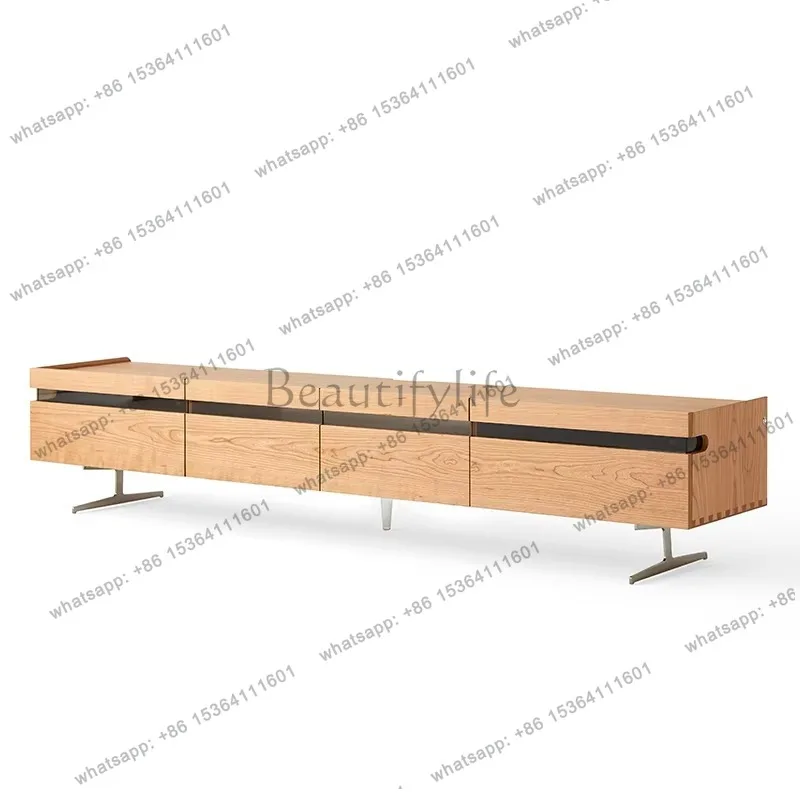 Design-Schubladen-TV-Tisch, groß, braun, Holz, 240 cm, modern, schwebend, für Zuhause