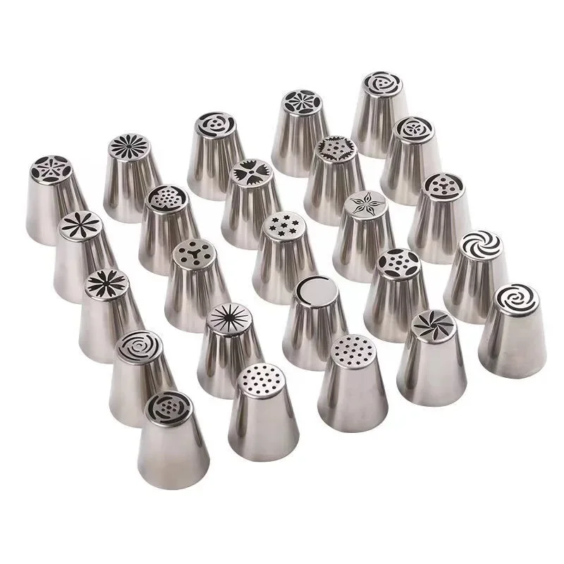 28 Types Rose Petal Nozzles Stainless Steel Cake Ice Cream Decorating Kitchen Accessories Baking Tools kitchen tools