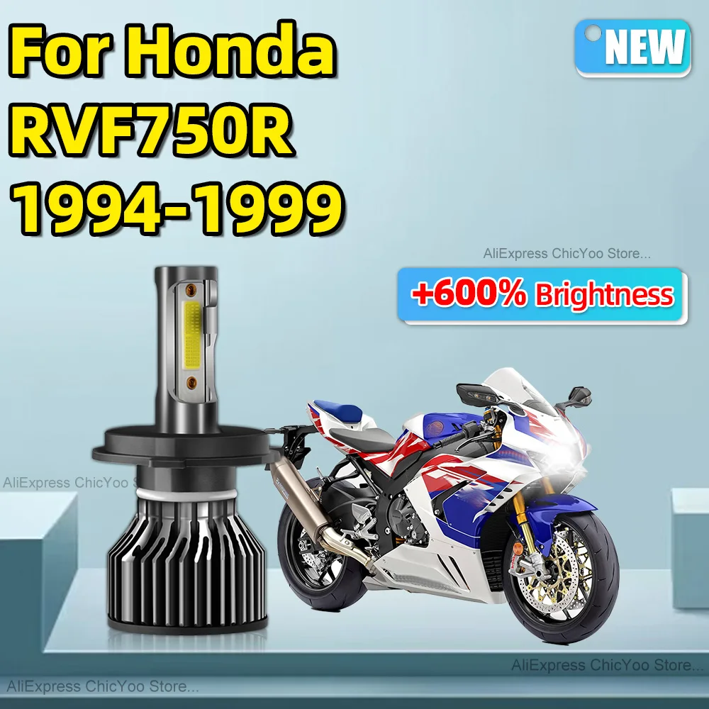 For Honda RVF750R 1994 1995 1996 1997 1998 1999 1Pcs H4 Led Motorcycle Headlights Super Bright Motorbike Lighting 15000LM 12V