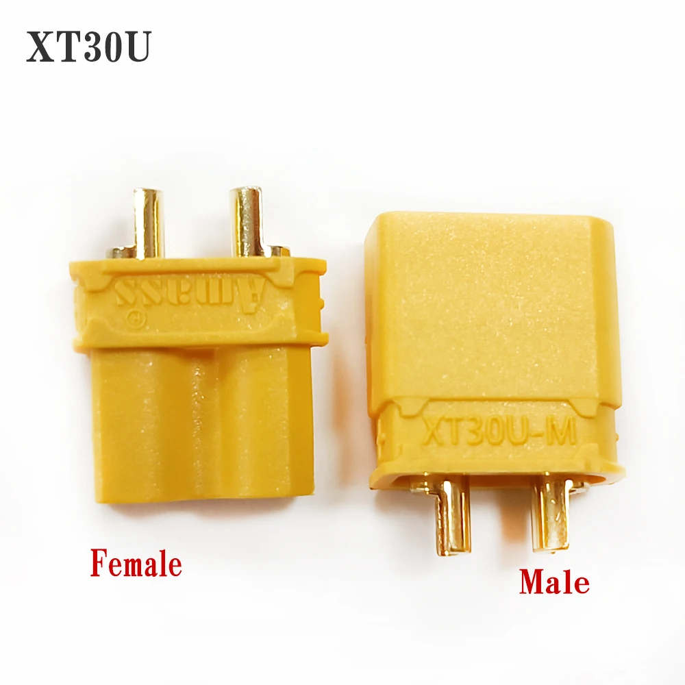 XT30U Yellow XT60U Black Plug Male Female Bullet Connectors Amass for RC Lipo Battery ESC Drone Accessories