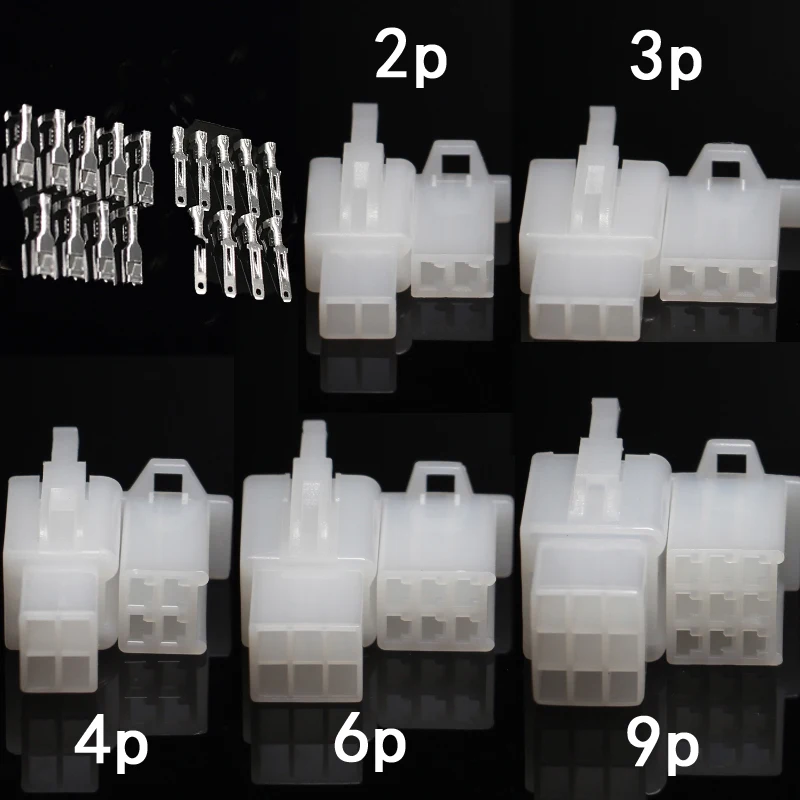 ELECTRAPICK 10set 2.8mm 2 3 4 6 9 Pin Automotive 2.8 Electrical Wire Connector Male Female Cable Terminal Plug Motorcycle Car