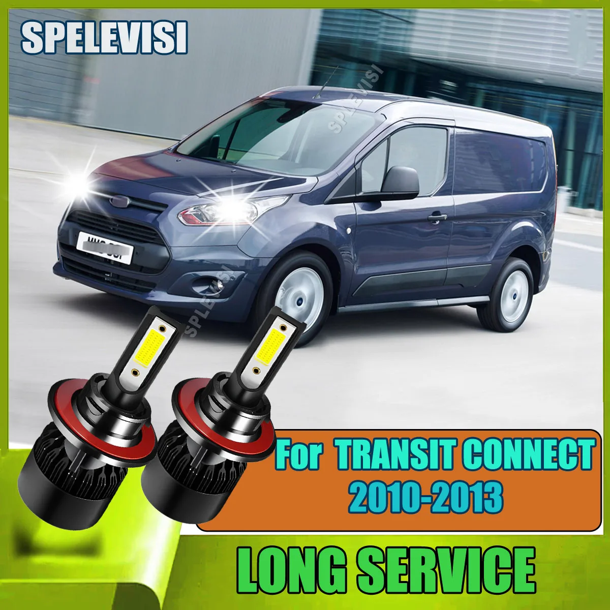 

2PCS Led Car Headlight H13 9008 Bulbs Auto Lamp High Bright 6000K with Cooling Fan For Ford TRANSIT CONNECT 2010 2011 2012 2013
