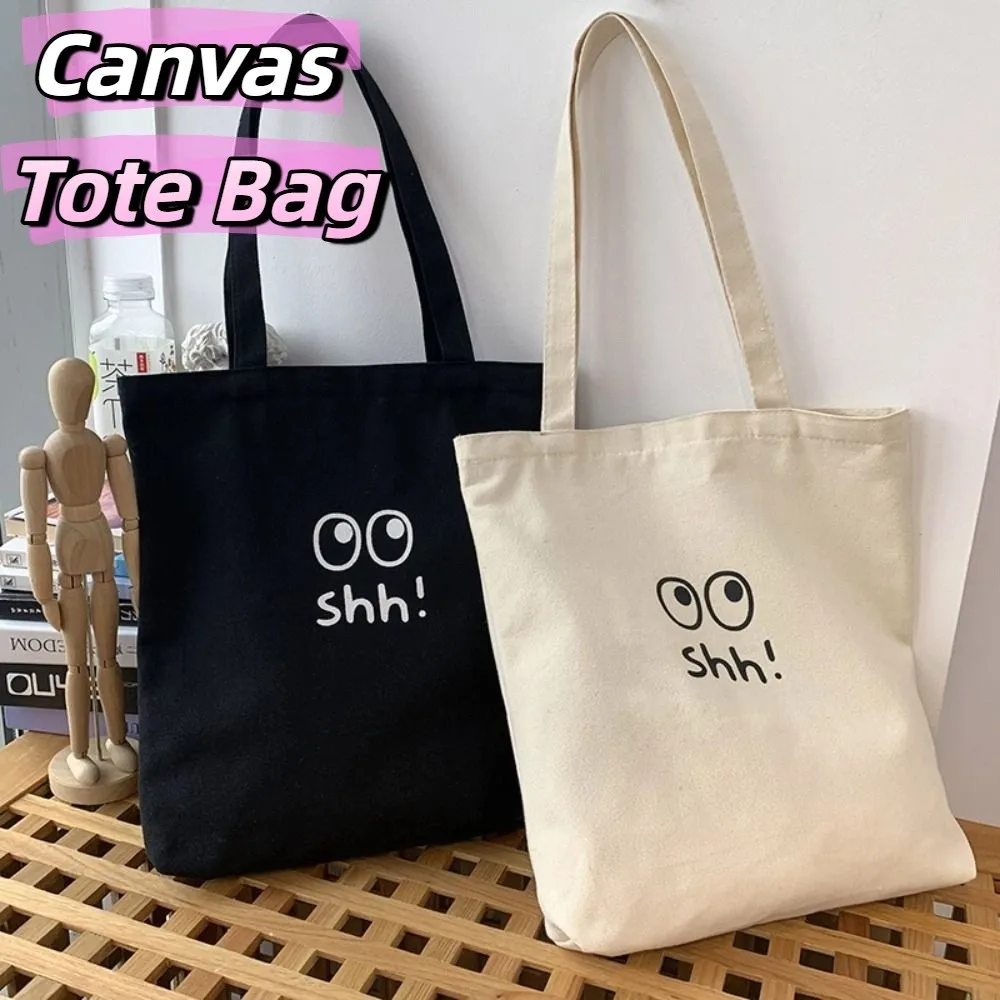 

All-match Casual Canvas Tote Bag Large Capacity Portable Mommy Handbag Zipper Lunch Bag Cloth Shoulder Bag Outing