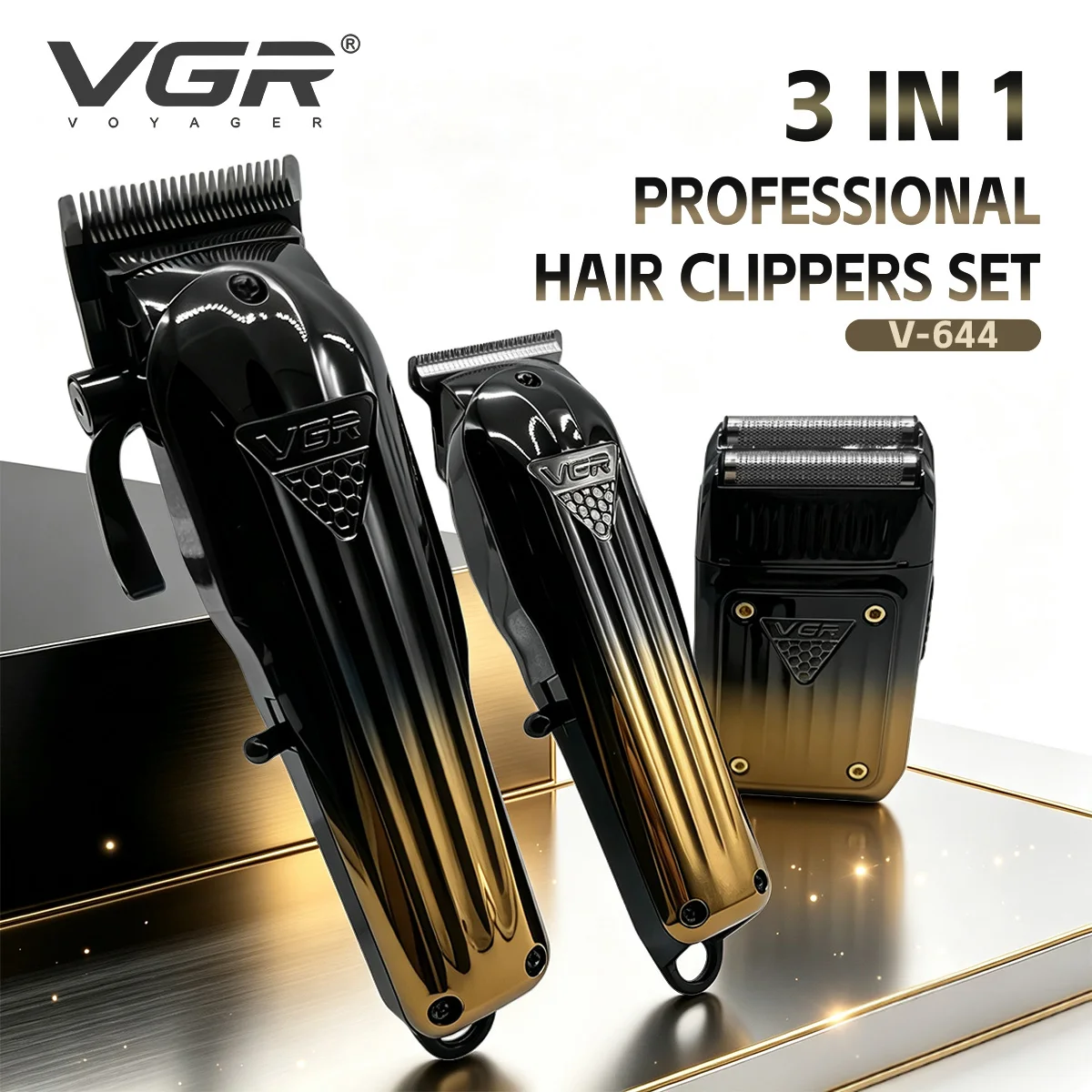 vgr-hair-trimmer-professional-clippers-rechargeable-haircut-machine-electric-shaver-3-in-1-barber-combo-trimmer-for-men-v-644