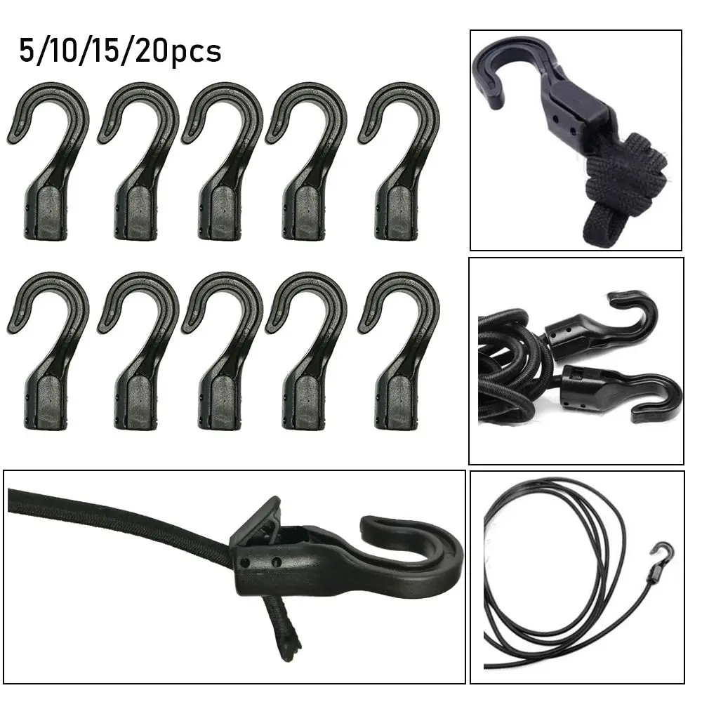 5/10/15/20pcs High quality Open End Cord Plastic Elastic Ropes Buckles Camping Tent Hook Straps Hooks Rope Buckle