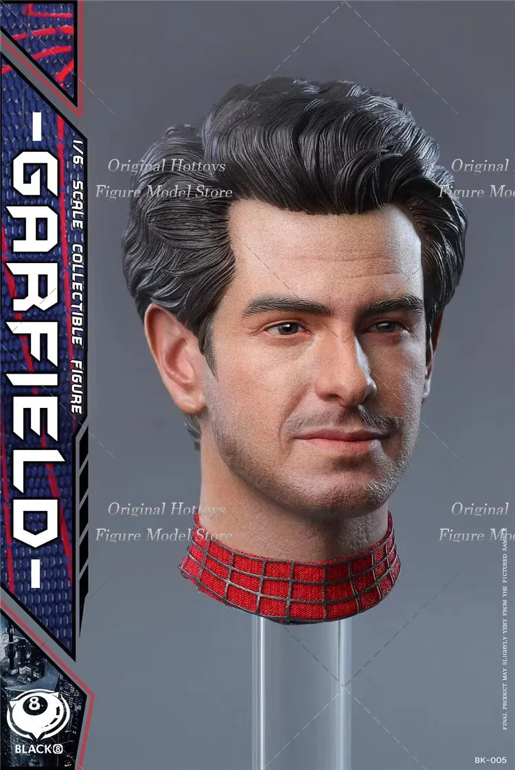 Sculpture de tête de soldat masculin, BK-005A de studio 8 noir/B 1/6 Araignée ForeAndrew Garfield Tête Carimplantée Fit 12 en effet Action Figure Butter