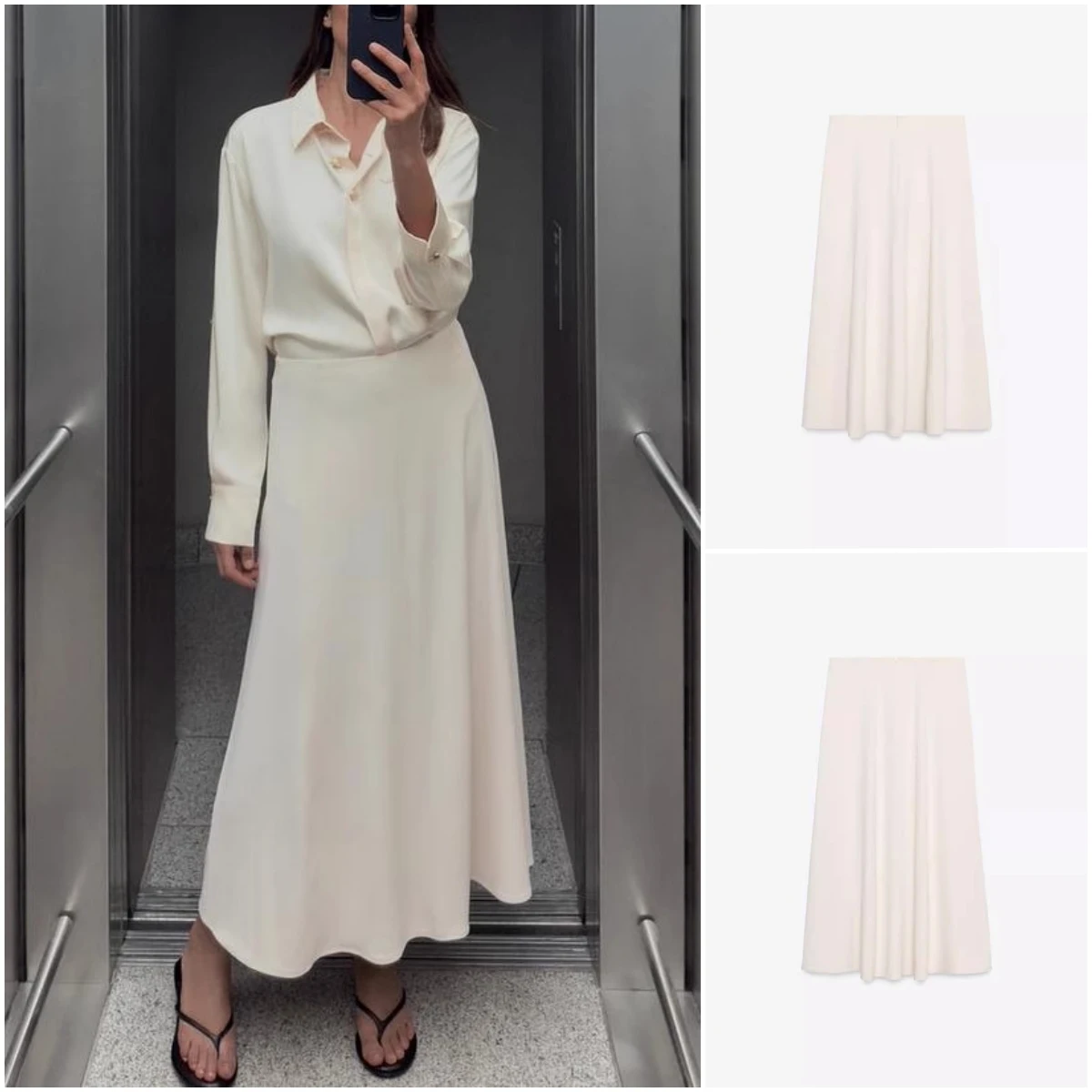 

Spring New Arrival High Waist A-Line Midi Skirt Simple Ele Pleated Women's Faion Commute Sle Long Skirt Polyester Fiber