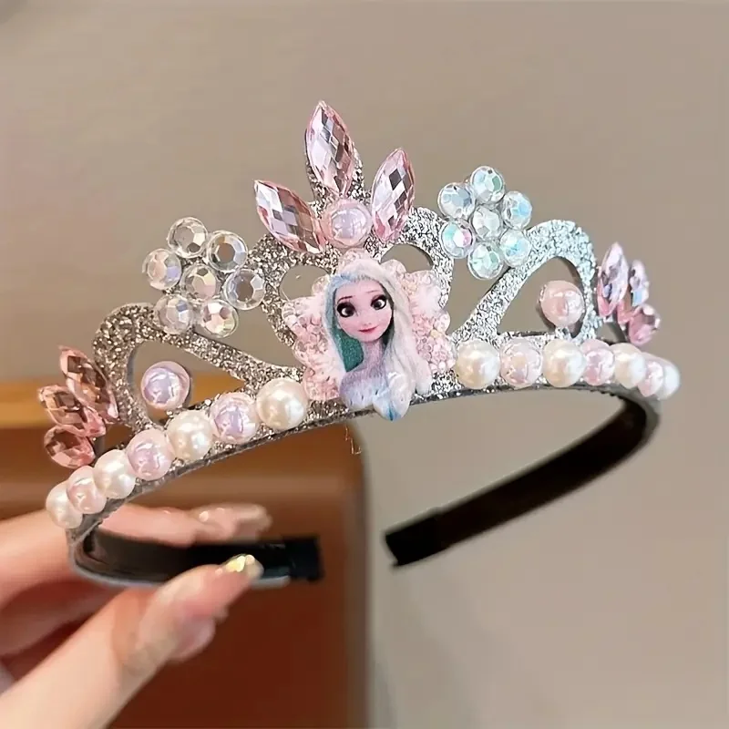 أنيمي فروزن الأطفال عقال Hairrope Kawaii الأميرة إلسا تاج فستان اكسسوارات الفتيات إكسسوارات الشعر هدايا عيد الميلاد #6