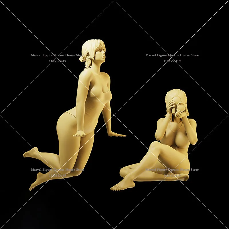 Multiple Postures 1/64 1/43 1/35 Scale Miniature Scene Doll White Model Un-panited Pool Character Action Figure Prop