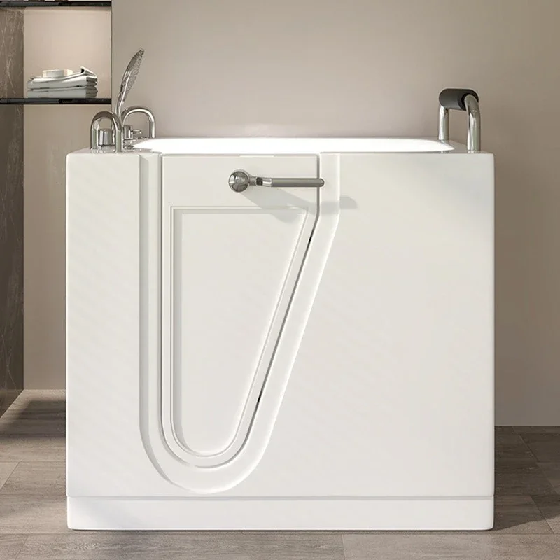 The elderly side door non-slip barrier-free bathtub disabled bath small household walk-in seat mildew-proof
