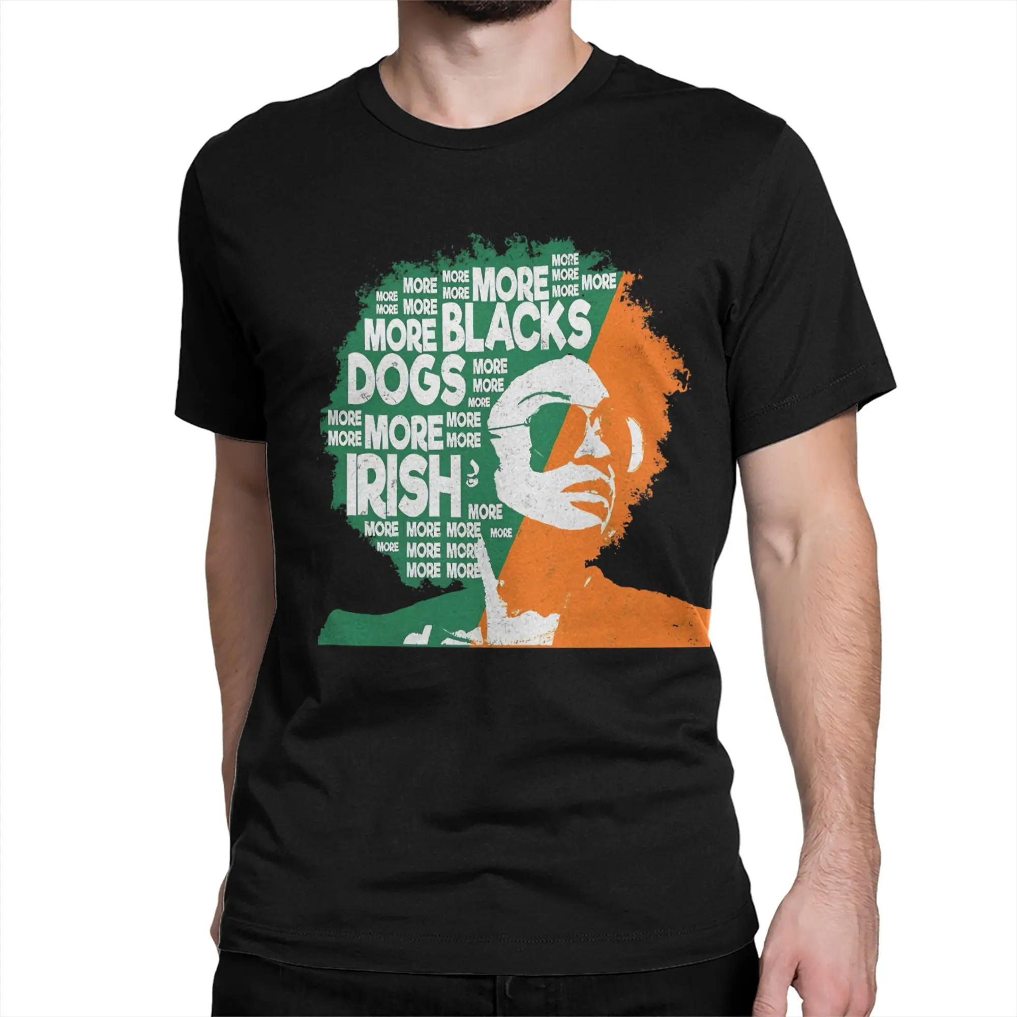 Men Women More Blacks More Dogs More Irish Ireland Flag Black history T Shirts  100% Cotton Clothes Vintage Tees Printed T-Shirt