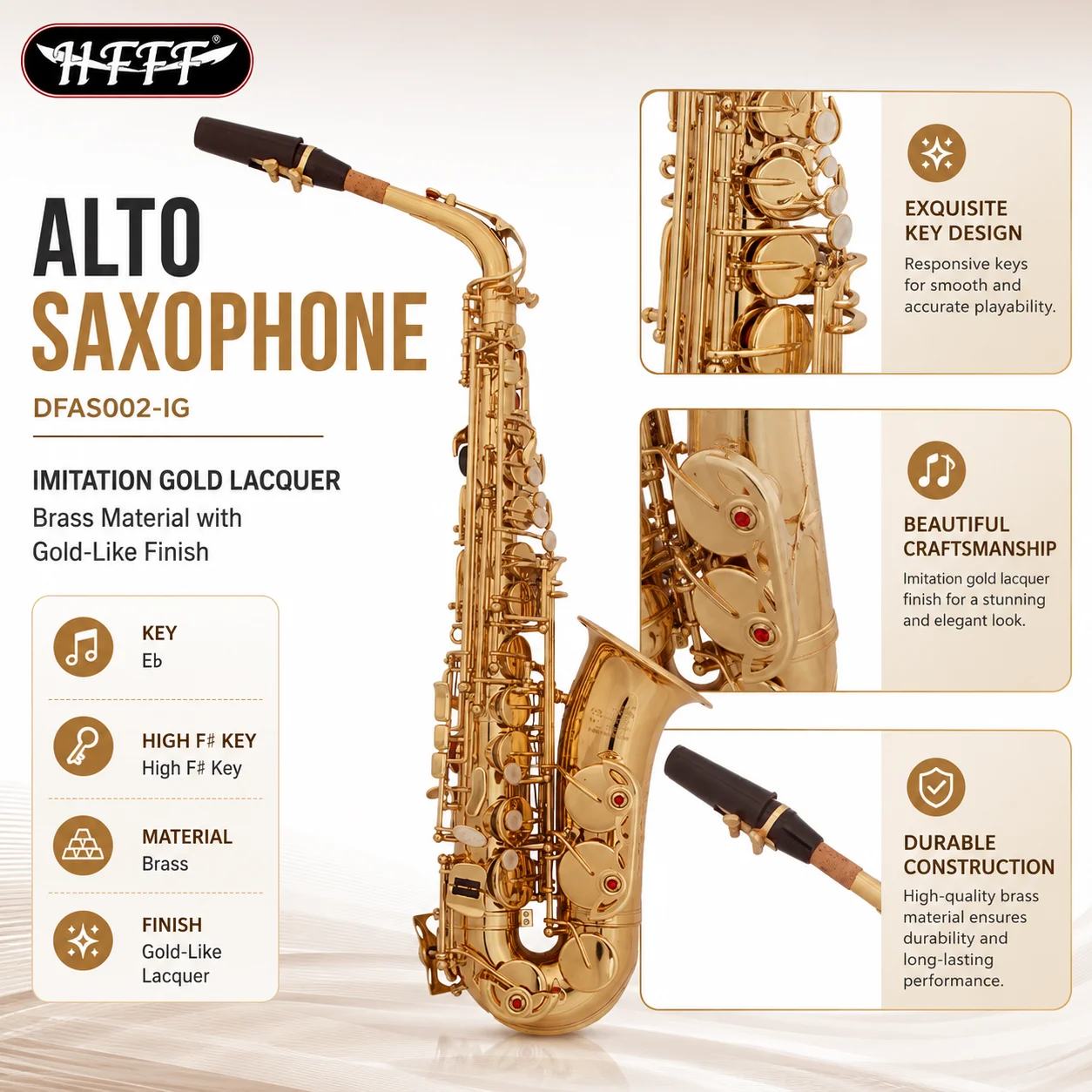 Alto Eb Saxophone Beginner Professional Player/child Adult Yellow Saxophone In Music Instrument Factory Wholesale Customized