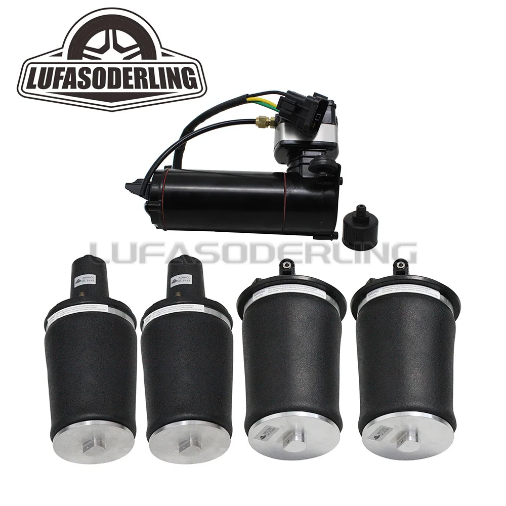 

For Land Rover II P38 1995-2002 Set of 5pcs Front Rear Air Spring+Air Compressor Pump OEM RKB101460 REB000550 REB101740 ANR4353