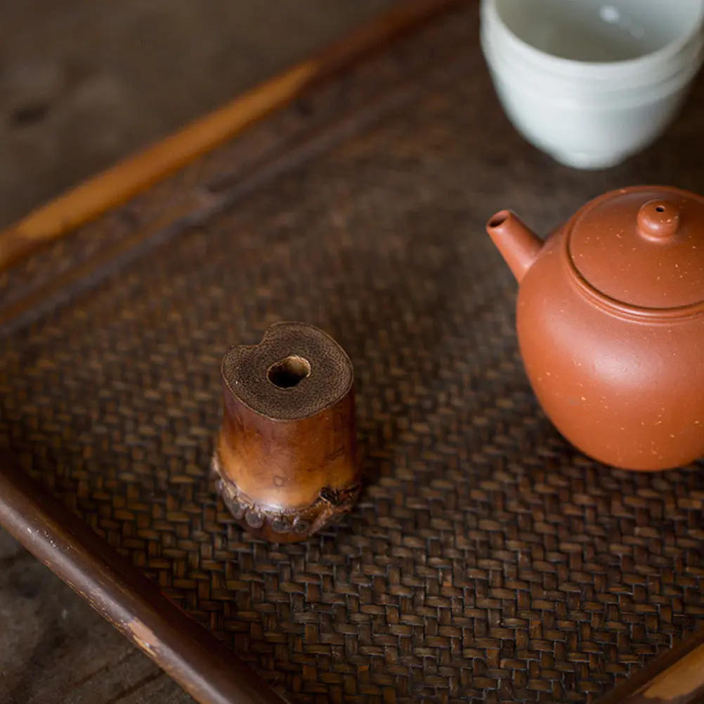 

Bamboo Teapot Lid Holder Design Tea Table Accessory Decorative Cup Lid Stand For Home Office Restaurant Use