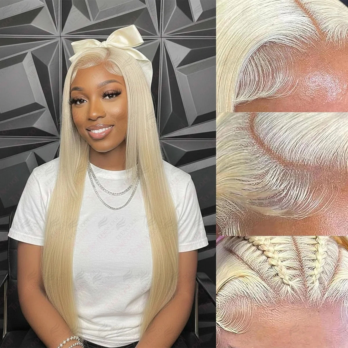 Blonde 613 Straight 13x4 13x6 Hd Transparent Lace Frontal Wig 30Inch 200 Density Brazilian 100%Human Hair Lace Front Colored Wig image 3