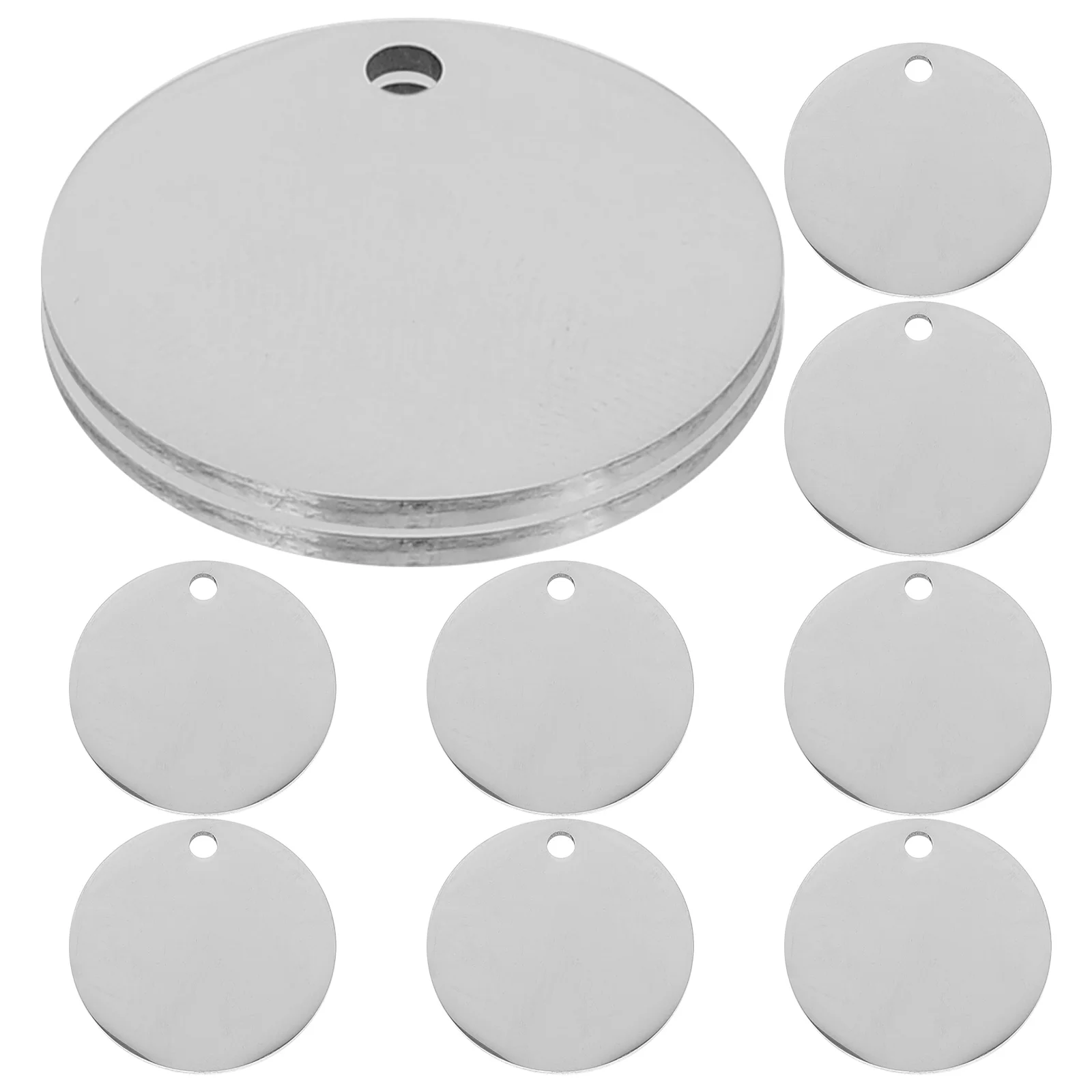 

10pcs Stainless Steel Dog Tags Blank Engraving Stamping Keychain Blanks 30MM Pet ID Tag Jewelry DIY Pendant Accessories