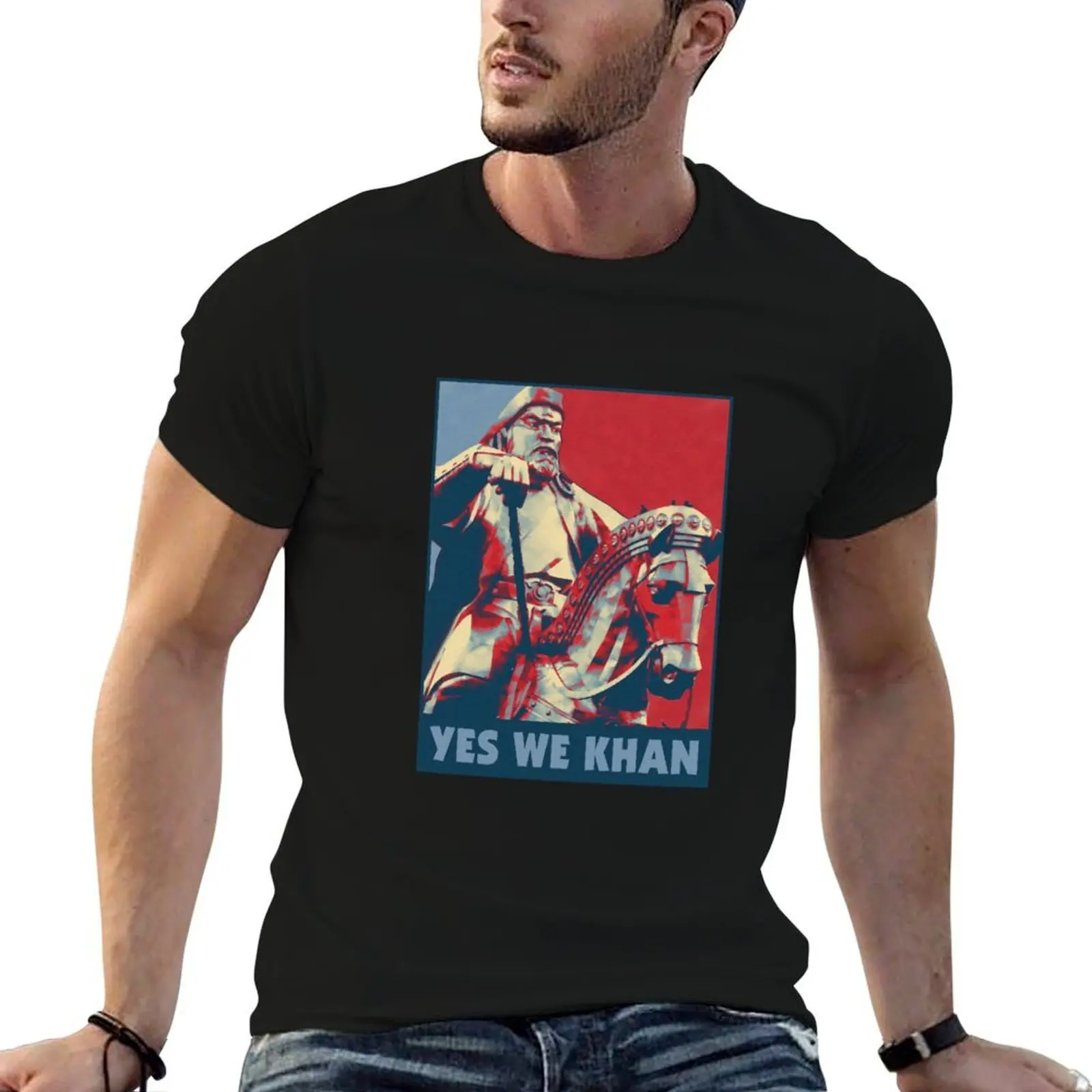 

Yes We Khan T-Shirt mens graphic t shirts t shirt man plain T-Shirt