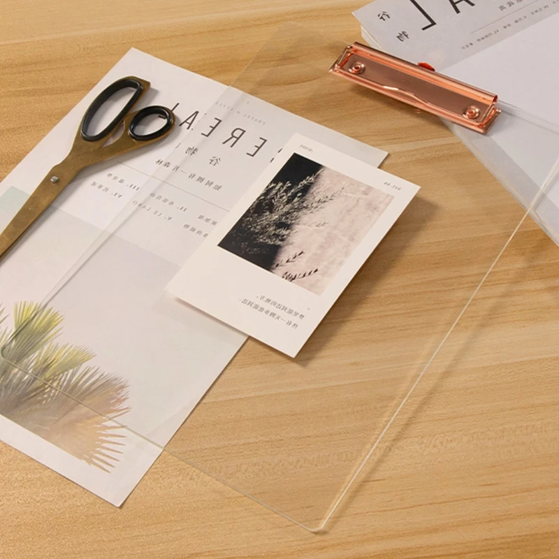 Prancheta portátil vertical bloco escrita transparente acrílico prancheta pasta arquivo 12x9 polegadas para escritório