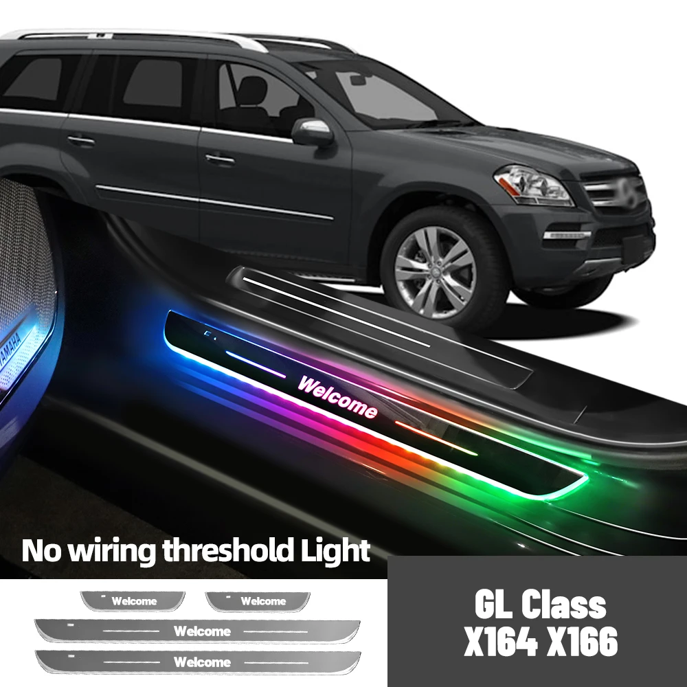 

For Mercedes Benz GL Class X164 X166 2005-2017 Car Door Sill Light Customized Logo LED Welcome Threshold Pedal Lamp Accessories