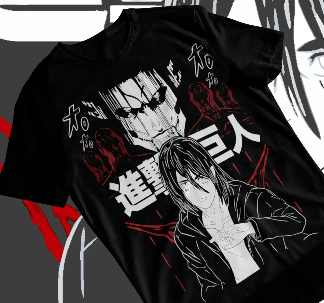 

Eren Yeager Aot T-shirt,Anime,Attack On Titan,Graphic Tee,black Shirt Soft Tee