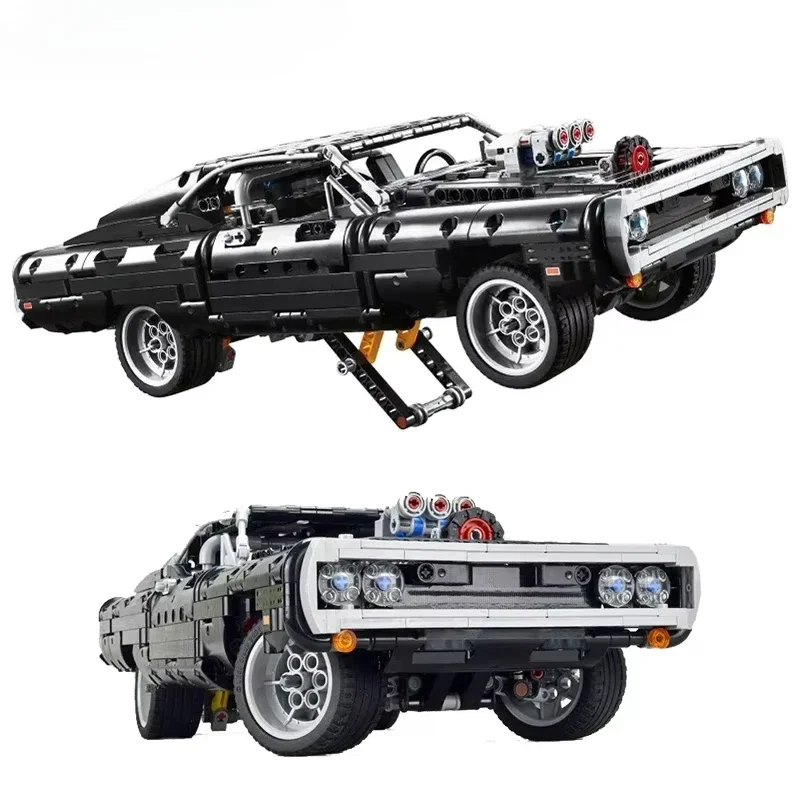 Technical 1:10 Dom's Dodge Charger Sport Car 1077PCS Building Blocks MOC Assemble Bricks Vehicle Toys Gift For Children Kids