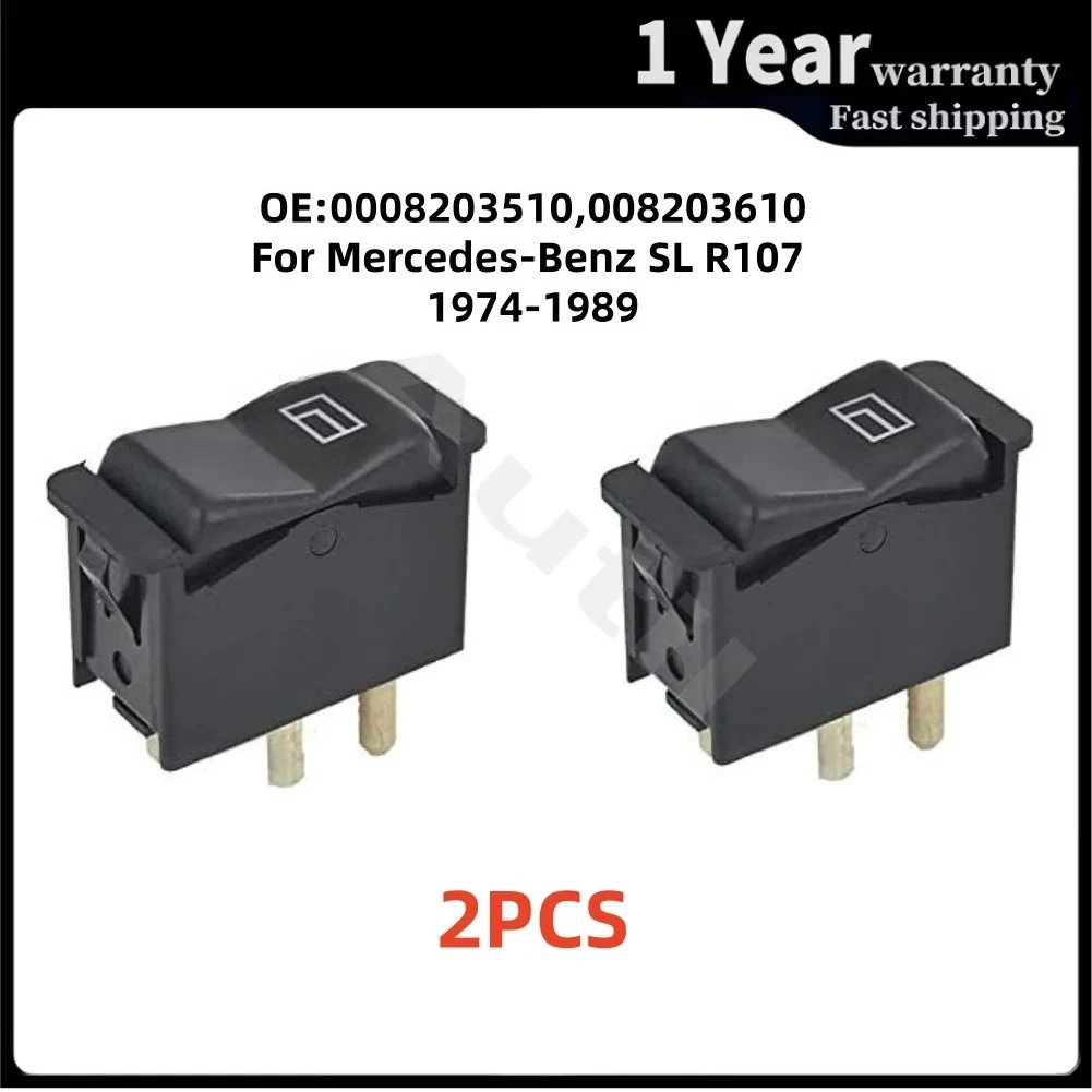 2Pcs for Mercedes-Benz SL R107 1974-1989 Illuminated Power Window Lifter Control Switch Button 0008203510 0008203610 Accessories
