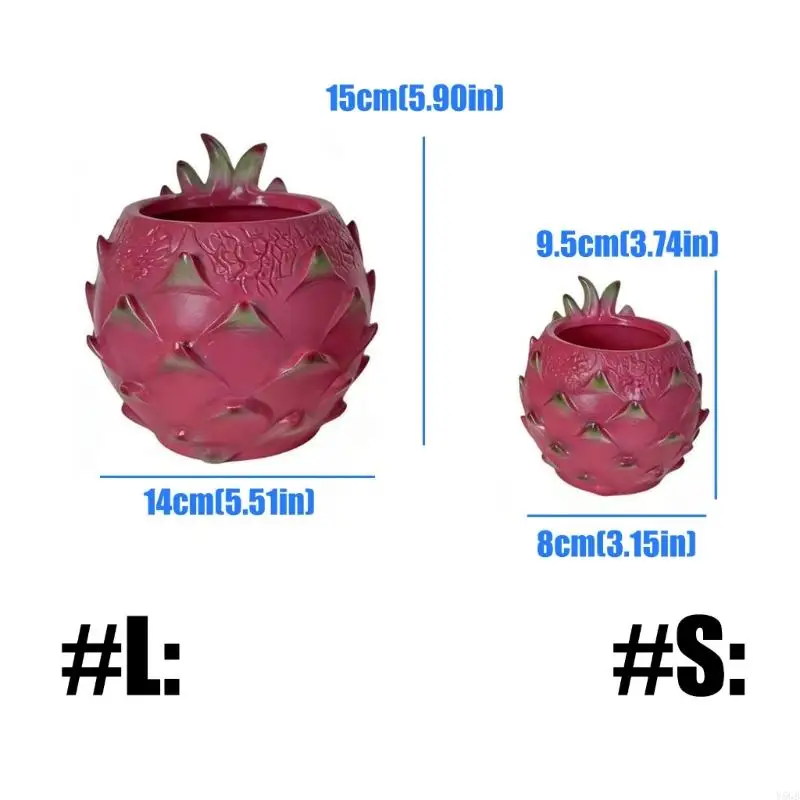 Succulents Plant Pots,Dragon Fruit Succulents Planter Handmade Plant Pot Pitaya Planter for Plant Flower Cactuses Y5GB