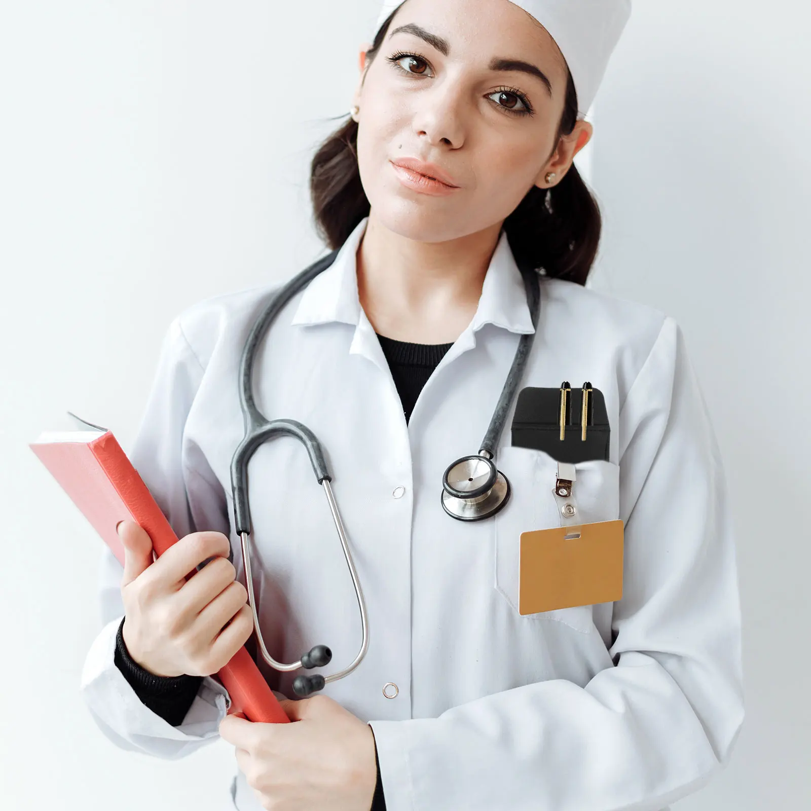 

2pcs Pen Holders PU Nurse Supply Doctors ganizer Large Capacity Hospital Accessory Shirt Pocket Protector Storage Bag