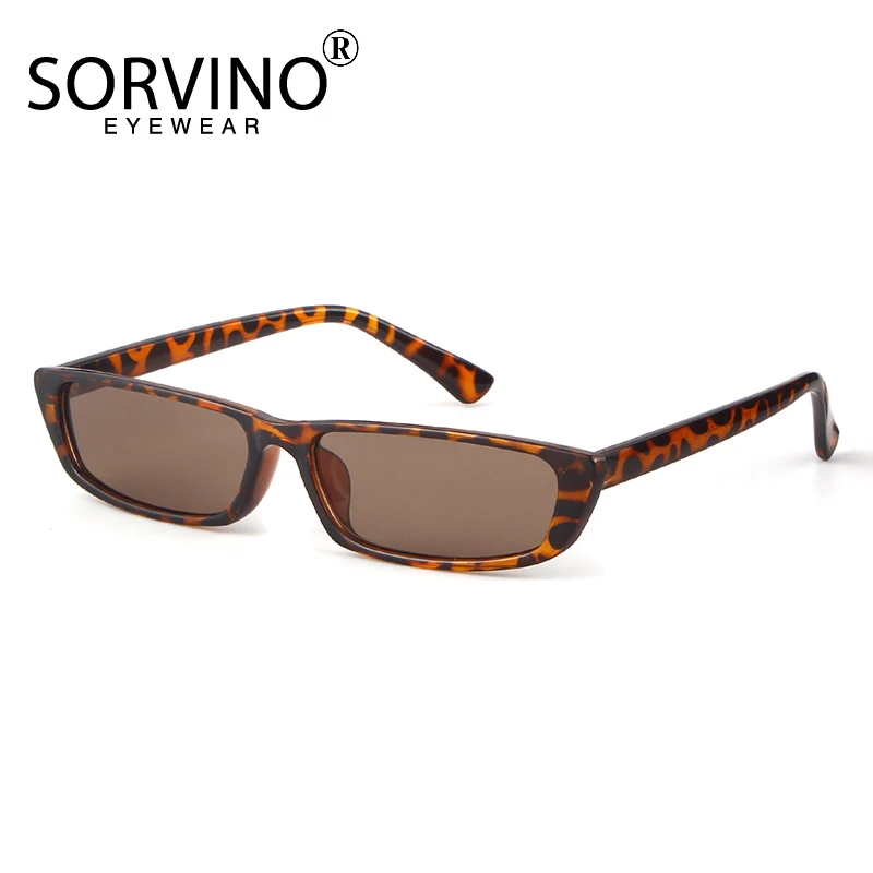 SORVINO Small Narrow Rectangle Sunglasses Men Women 2024 Brand Designer Black Red Purple Tiny Sun Glasses Shades UV400 Oculos
