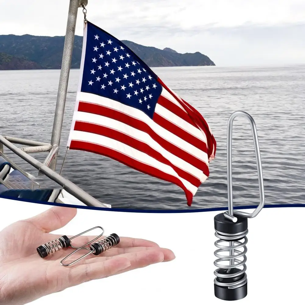 Fishing Flag Clips Marine Boat Flag Clips For Halyards Outrigger Lines Antennas Stern Lights Flagpole Rope Marine Flag Clip