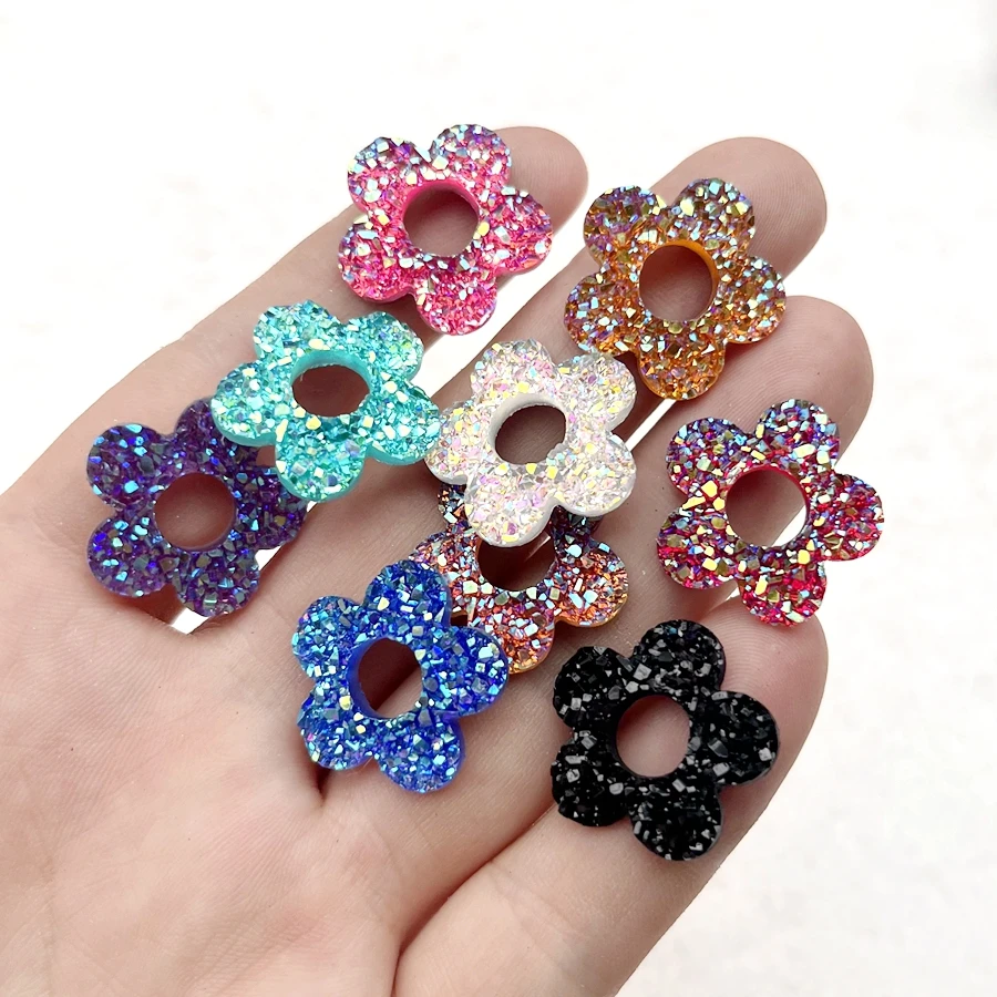 20pcs 21mm  Floral rhinestones diy jewelry Making hair accessories Decorative scrapbook Wedding decoration Flat back rhinestones