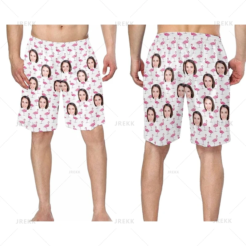 Summer 3D Print Custom Face Beach Shorts Women Funny Design Swim Trunks Fashion Board Shorts Kawaii Streetwear Men Pants Clothes