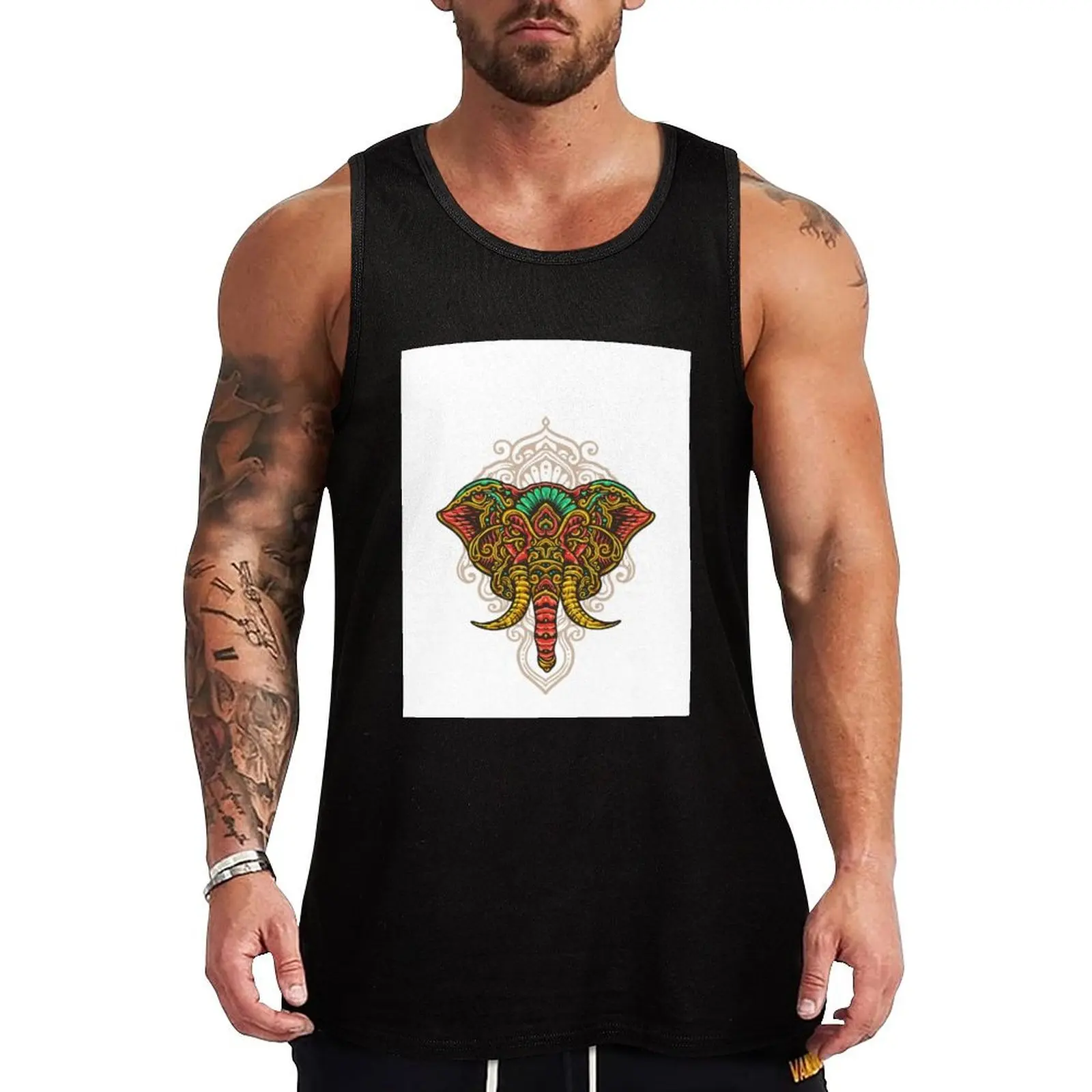 

elephent mandala Tank Top Lightweight Casual Tank Top Loose Summer Sleeveless