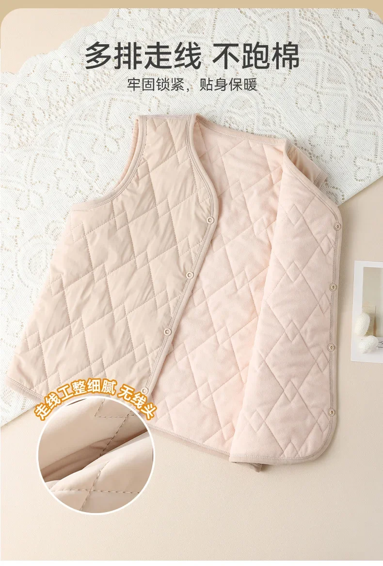 Ärmellose Jacke Einfarbige Knopf-Strickjacke Kinderjacke Warme Weste Herbst Winter Alltag Jungen Mädchen Kinder Verdickte Kinderjacke – Detail 3