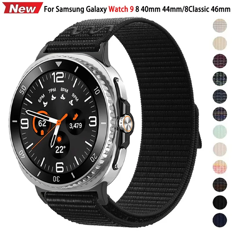 Nylon geflochtenes Armband für Samsung Galaxy Watch 9/8 40 mm 44 mm Armband Zubehör für Galaxy Watch 8 Classic 46 mm Gürtel