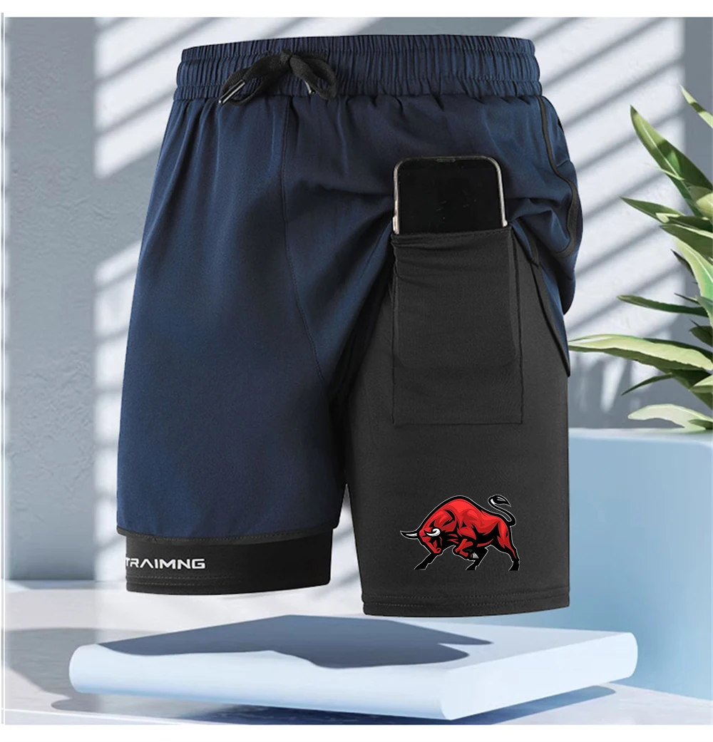 

Мужские шорты для бега, спортивные шорты 2 в 1, камуфляжные, быстросохнущие, для тренировок, фитнеса, джоггинга, летние спортивные штаны, мужская спортивная одежда