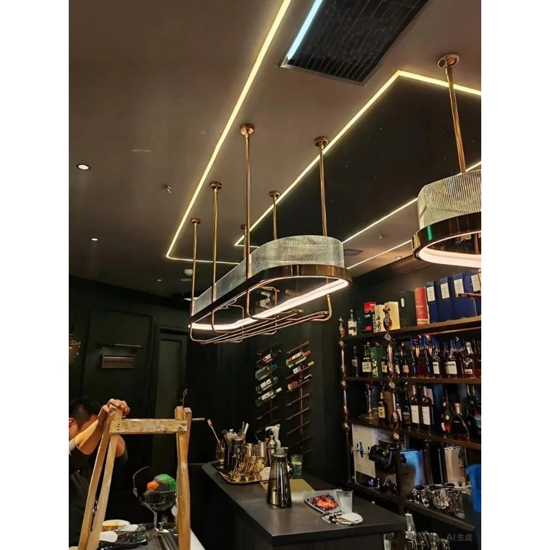 

Bar Hanging Cabinet Wine Rack Cup Bar Operator Hanging Rack Display Hanging Metal Shelf