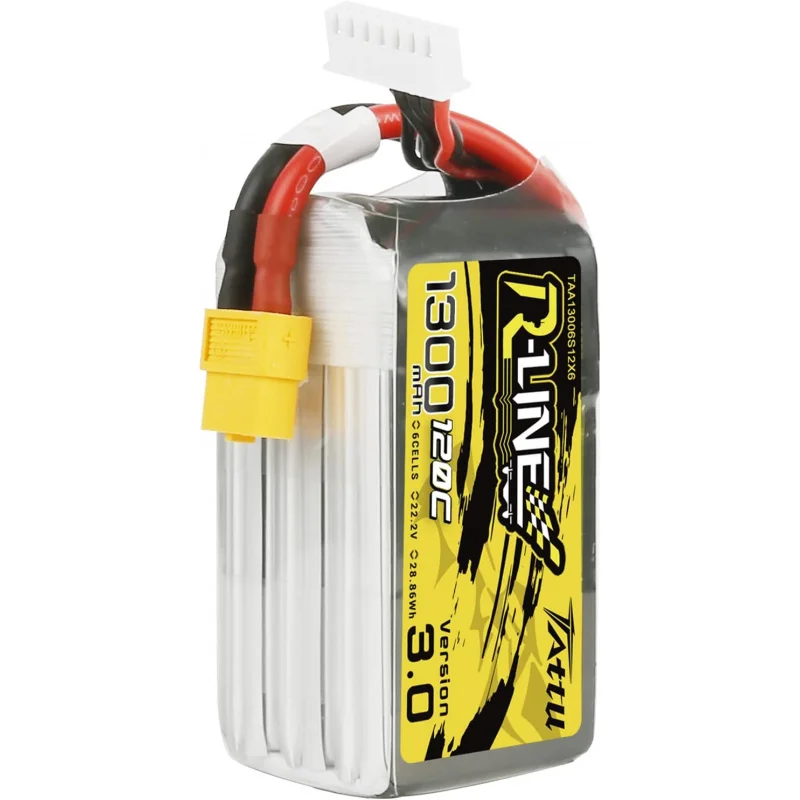 

TATTU R-Line Version 3.0 6s Lipo Battery 1300mAh 22.2V 120C 6S Lipo Battery с разъемом XT60 для RC Racing FPV Drone Helicopter Qu