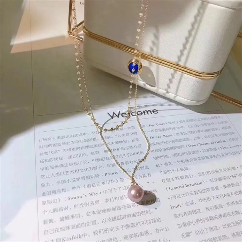 DIY Pearl Accessories S925 Silver Set Empty Support French Pendant with Silver Chain Bracelet Empty Support S030