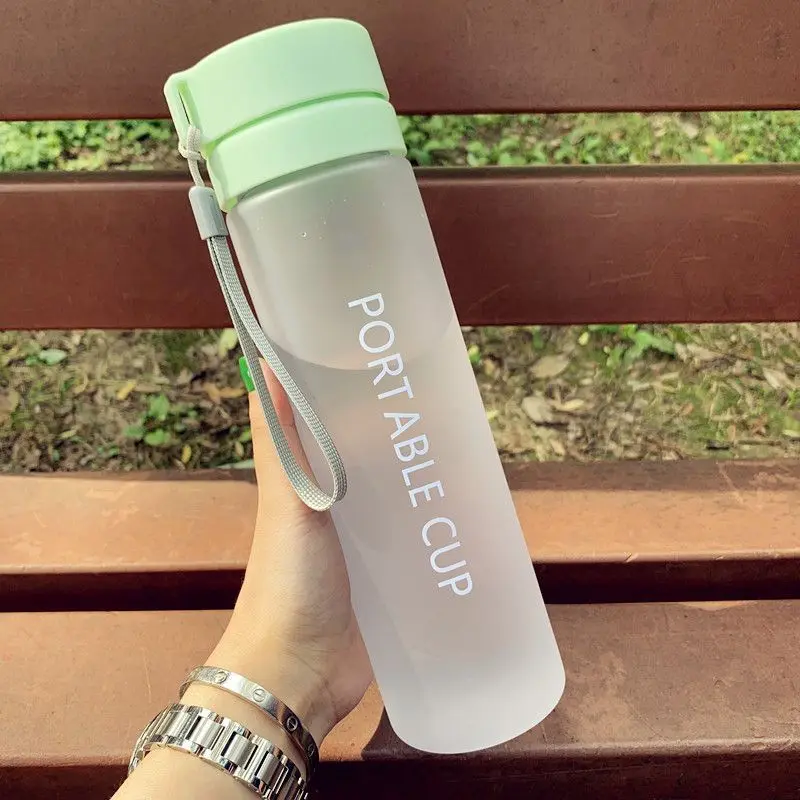 Botella de Agua de Plástico Mate Redonda de 800 ml, Libre de BPA, Portátil, con Filtro para Té, Gran Capacidad, Deportiva, Transparente