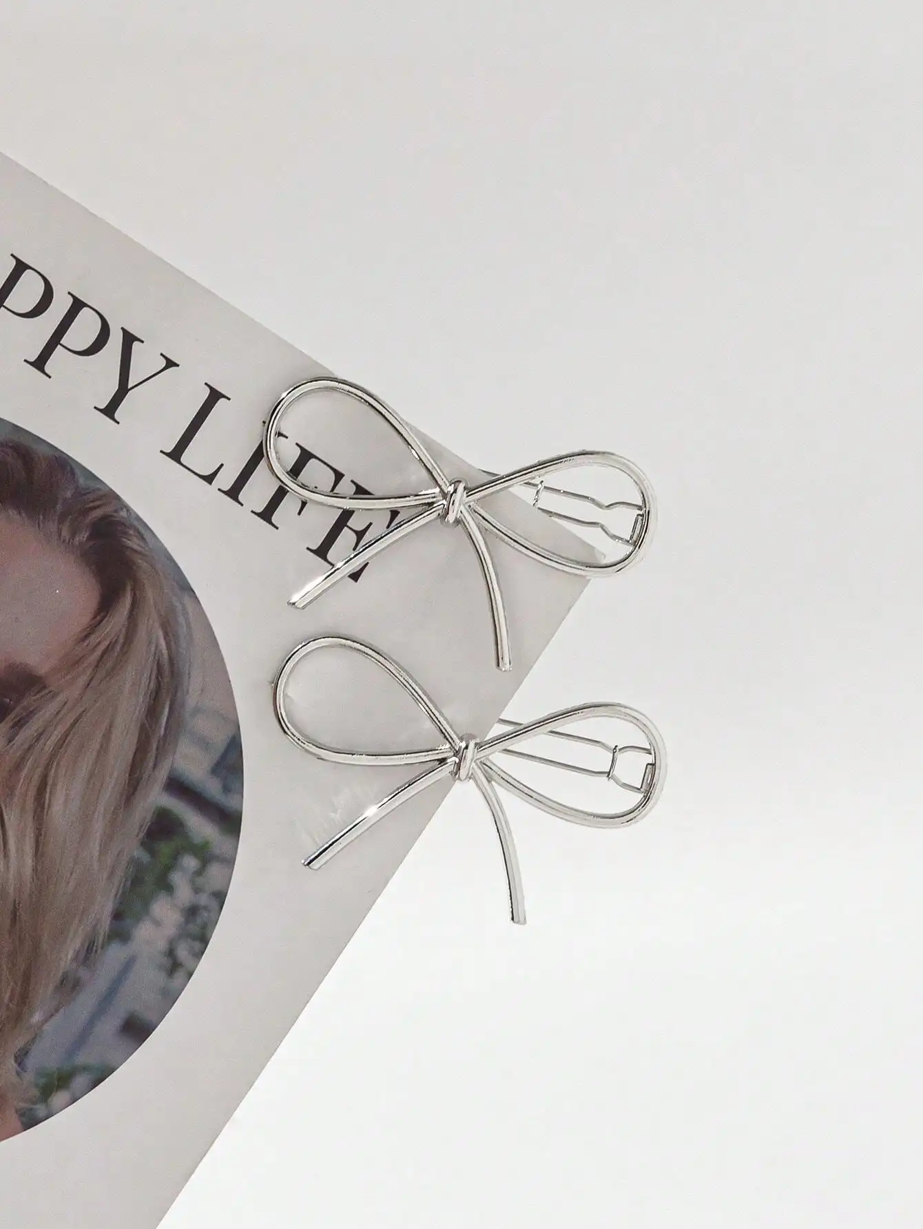 

2 шт. заколки-крабики для волос с бантом, на День святого Валентина, школьные принадлежности, аксессуары для волос