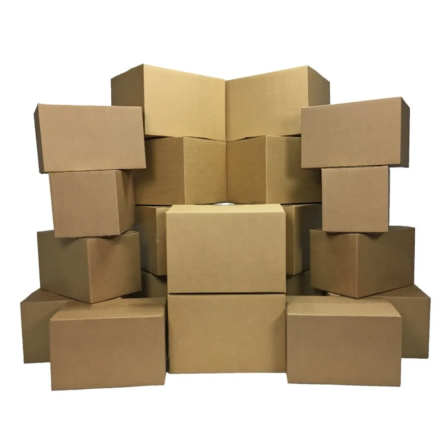 20-Piece Small to Medium Moving Box Combo Kit for Relocation and Storage Durable Corrugated Packaging with Reinforced Corners I