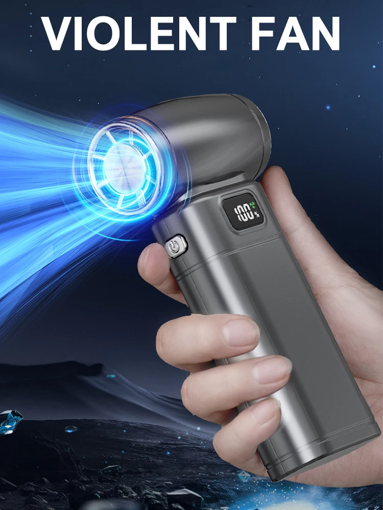 Violent Fan 200000RPM Powerful Air Blower Vacuum Dust Cleaner Type-C Charging Strong Winds 53m/s Brushless Turbo Jet Blower ﻿Fan