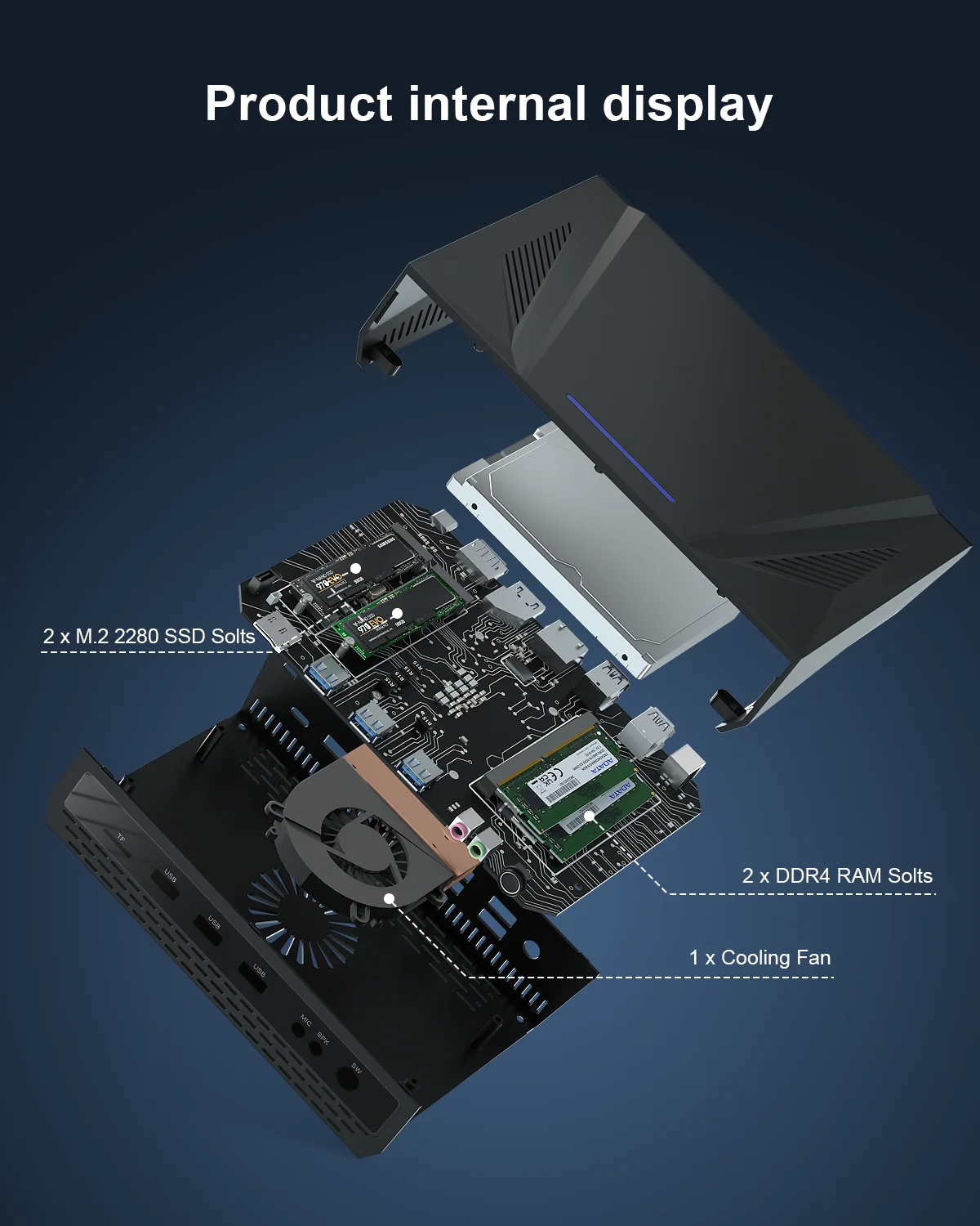 저렴한 인텔 코어 i7-10870H HYSTOU Type-C 1xTF 카드 슬롯 HD 미니 PC 윈도우 10/11 12번째 프로세서 오피스 컴퓨터